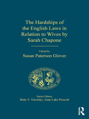 cover image of The Hardships of the English Laws in Relation to Wives by Sarah Chapone